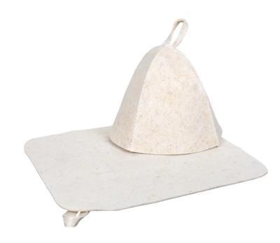 Набор из двух предметов (Шапка, коврик)  белый "Нot Pot"/20 в интернет гипермаркете «Планета Лета». Фото