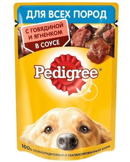 Корм Pedigree для собак говядина ягненок 28x85 гр в интернет гипермаркете «Планета Лета». Фото