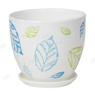 Горшок Листья высокий овал d15 в интернет гипермаркете «Планета Лета». Фото