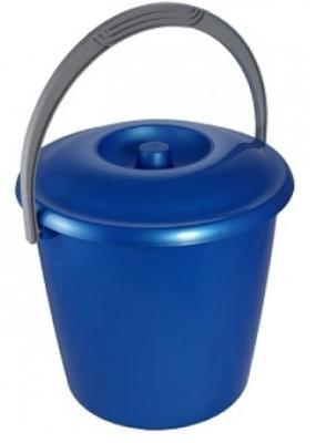 Ведро "Соло" 10л с крышкой перламутровое бирюзовое С633КБИР в интернет гипермаркете «Планета Лета». Фото