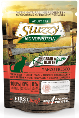 Корм Stuzzy Monoprotein консервы д/кошек свежая телятина 85г в интернет гипермаркете «Планета Лета». Фото