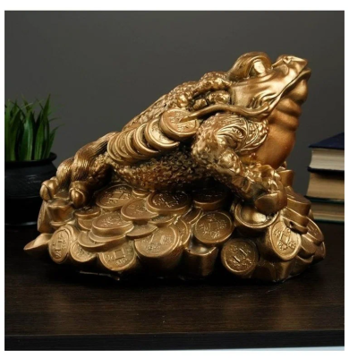 Копилка Жаба на деньгах большая 25х34х20см 4838863 в интернет гипермаркете «Планета Лета». Фото