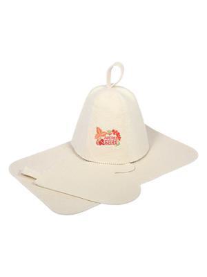 Набор из 3-х предметов шапка добрая баня, рукавица, коврик 41090 в интернет гипермаркете «Планета Лета». Фото