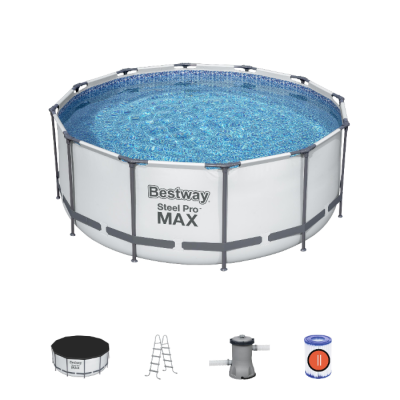 Бассейн каркасный 366 х 122 см + фильтр-насос, лестн, тент Bestway 56420 Bestway в интернет гипермаркете «Планета Лета». Фото Бассейн каркасный 366 х 122 см + фильтр-насос, лестн, тент Bestway 56420 в интернет гипермаркете «Планета Лета». Фото