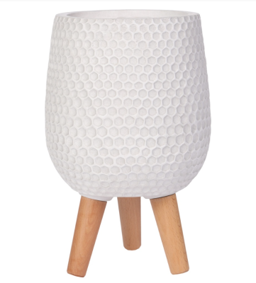 Кашпо IDEALIST Ханни Ваза с подставкой, белое, d22 h34, HON-VASE-AW-22 в интернет гипермаркете «Планета Лета». Фото