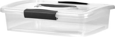 Ящик для хранения Keeplex Vision с защелками и ручкой 5л 37х27,4х9,5см прозрачный кристалл в интернет гипермаркете «Планета Лета». Фото