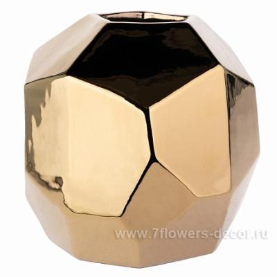 Ваза "Золотые грани" (керамика), 18,5x18xH17,5 см в интернет гипермаркете «Планета Лета». Фото