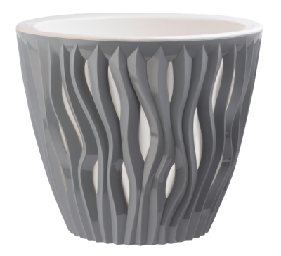 Кашпо "Вдохновение" (3л.) Цв. Серый 18612 (Арт. КШ-5421) в интернет гипермаркете «Планета Лета». Фото