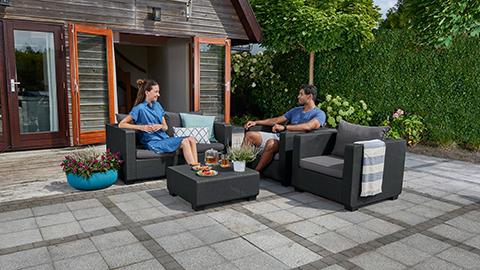 Диван Salta 2 sofa графит, капучино 17206012 Keter в интернет гипермаркете «Планета Лета». Фото Диван Salta 2 sofa графит, капучино 17206012 в интернет гипермаркете «Планета Лета». Фото