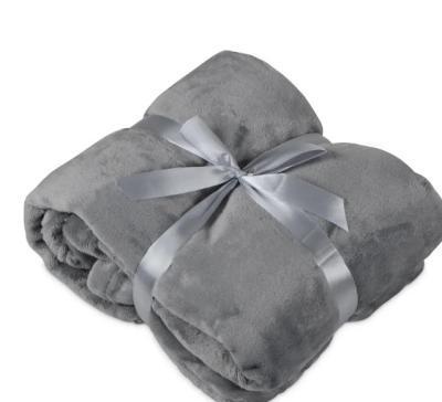 Плед трикотажные (флис) 150x125cm, цв. белый/серый в асс. AAE321430 нг в интернет гипермаркете «Планета Лета». Фото