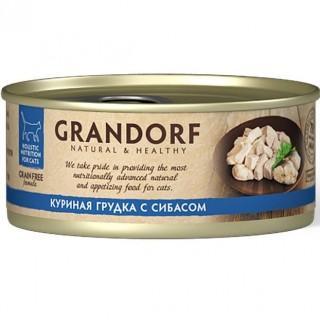 Корм GRANDORF куриная грудка с сибасом, конс 70г в интернет гипермаркете «Планета Лета». Фото