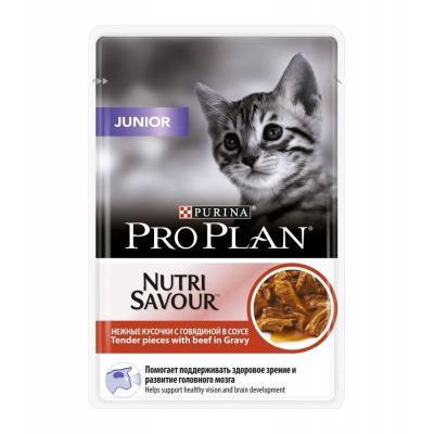 Корм PRO PLAN JUNIOR Cat GIG Beef 85г в интернет гипермаркете «Планета Лета». Фото