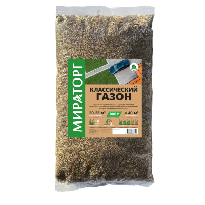 Семена газонной травы Классический газон 0,8кг Мираторг в интернет гипермаркете «Планета Лета». Фото Семена газонной травы Классический газон 0,8кг в интернет гипермаркете «Планета Лета». Фото