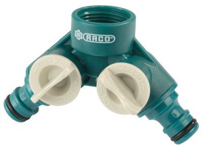 Распределитель RACO поливочный ORIGINAL 3/4" с внутренней резьбой, двухканальный 4250-55255C в интернет гипермаркете «Планета Лета». Фото