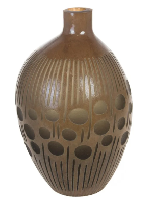 Ваза "Wood" (стекло), D16xH25 см коричневый в интернет гипермаркете «Планета Лета». Фото