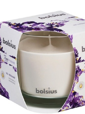 Свеча Болсус в стекле 95*95 аром Лаванда и ромашка в интернет гипермаркете «Планета Лета». Фото