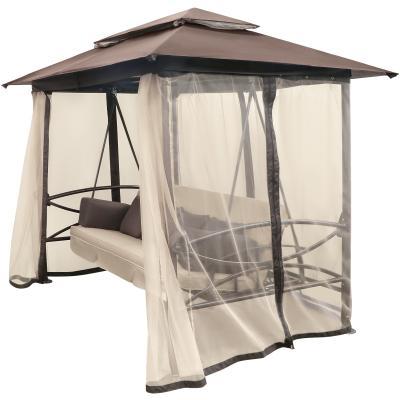 Диван-качели Linya с крышей 275х200х186/235см коричневый Linya в интернет гипермаркете «Планета Лета». Фото Диван-качели Linya с крышей 275х200х186/235см коричневый в интернет гипермаркете «Планета Лета». Фото