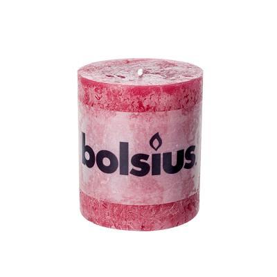 Свеча Болсус Рустик столбик 80*68 темный красный в интернет гипермаркете «Планета Лета». Фото