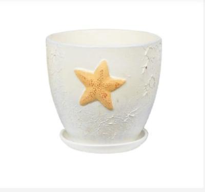 Горшок керамический Высокий овал Морское дно D15 /12 в интернет гипермаркете «Планета Лета». Фото