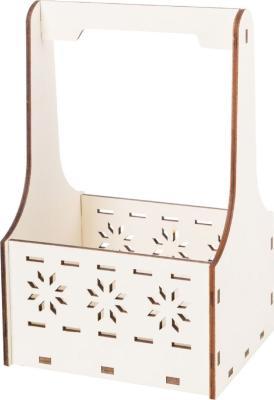 Ящик с ручкой "Вязаный узор" 14х11,5х22см (дерево) НГ065 нг в интернет гипермаркете «Планета Лета». Фото