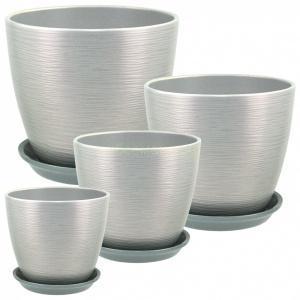Горшок бутон Перламутр серый (РС56) 15см, 2л в интернет гипермаркете «Планета Лета». Фото